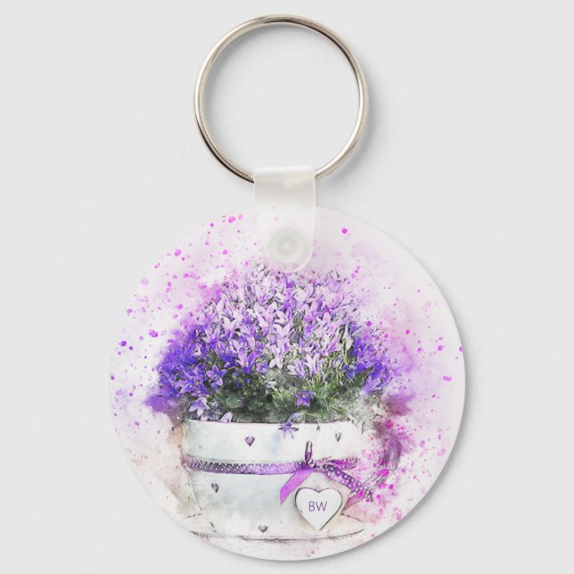 Chaveiro Lavandas Personalizadas Flores Femininas (Frente)