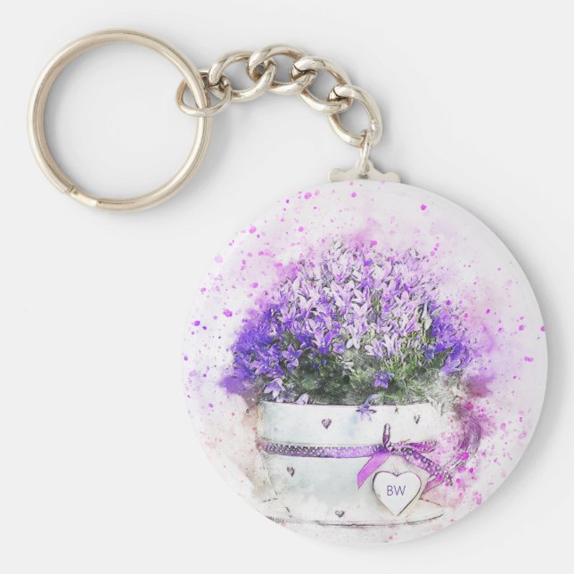 Chaveiro Lavandas Personalizadas Flores Femininas (Frente)