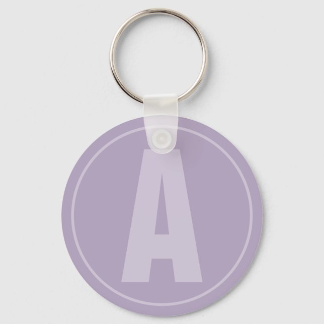 Chaveiro Lavender Letter Monogram Purple Initial Keychain (Frente)
