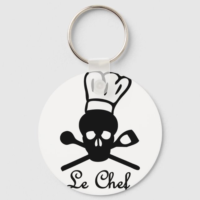 Chaveiro le ícone do crânio do chef (Frente)