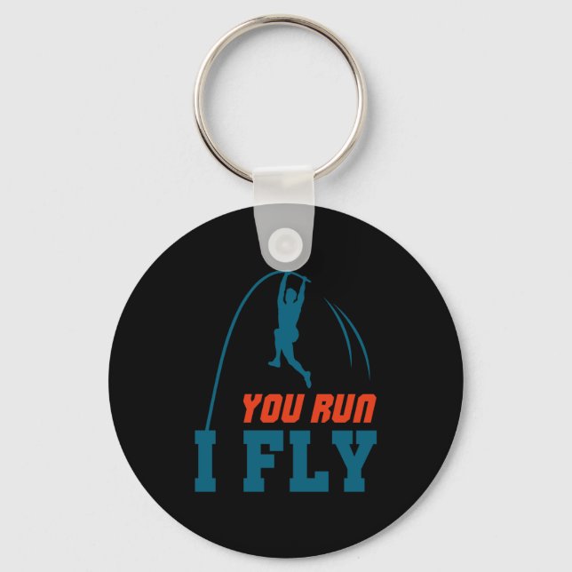 Chaveiro Le Vault Funny Levault Vaulting You Run I Fly  (Frente)
