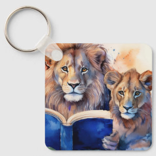 Chaveiro Leão e Cubo Sober com CLIENTE de Oração de Livro G