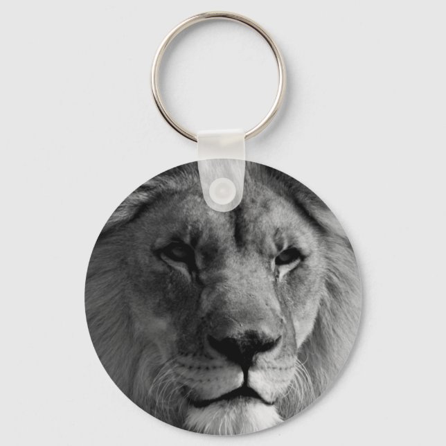 Chaveiro Leão preto e branco (Frente)