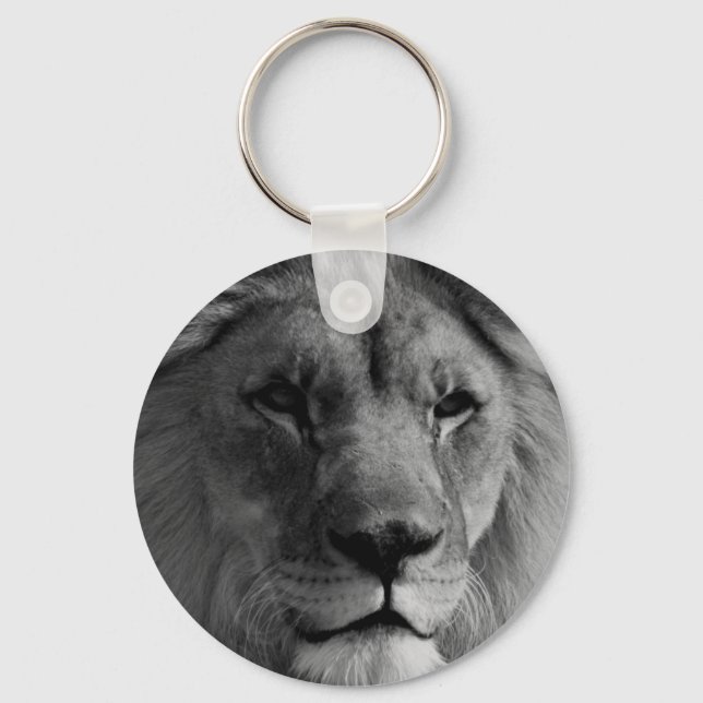 Chaveiro Leão preto e branco (Frente)