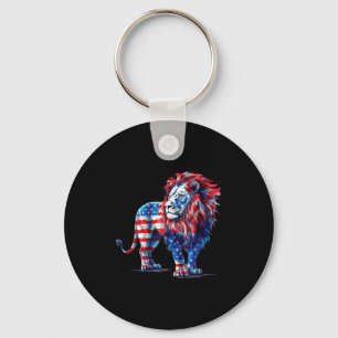 Chaveiro Leão vermelho branco e azul