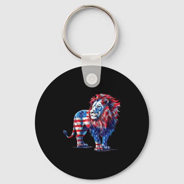 Chaveiro Leão vermelho branco e azul (Frente)