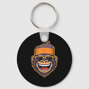 Chaveiro Legal Ape Gorilla Head Macaco Funky Retro Bandana