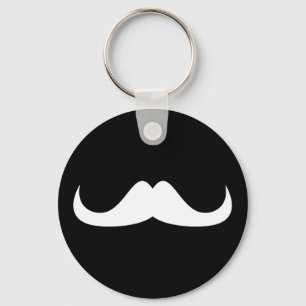 Chaveiro Legal bigode branco no guitarra preto