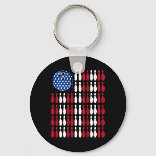 Chaveiro Legal Boliche Bowler Men Women Team American Flag