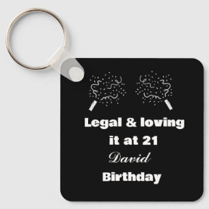 Chaveiro Legal e Adorando em 21 aniversário de 21 anos pret