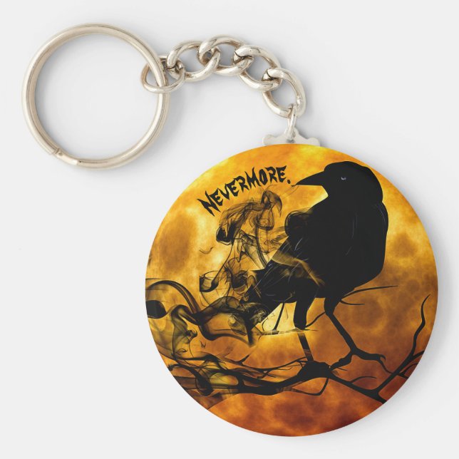Chaveiro Legal 'Nunca mais' Raven Orange Moon Wispy Fantasm (Frente)