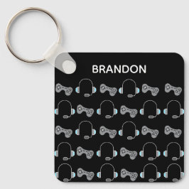 Chaveiro Legal padrão de jogos personalizados a preto
