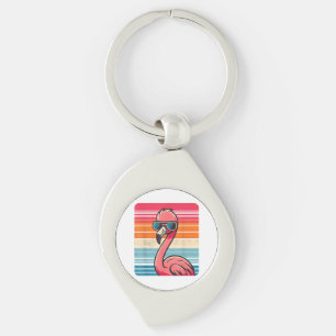Chaveiro Legal Retro Flamingo nos óculos escuros dos anos 7