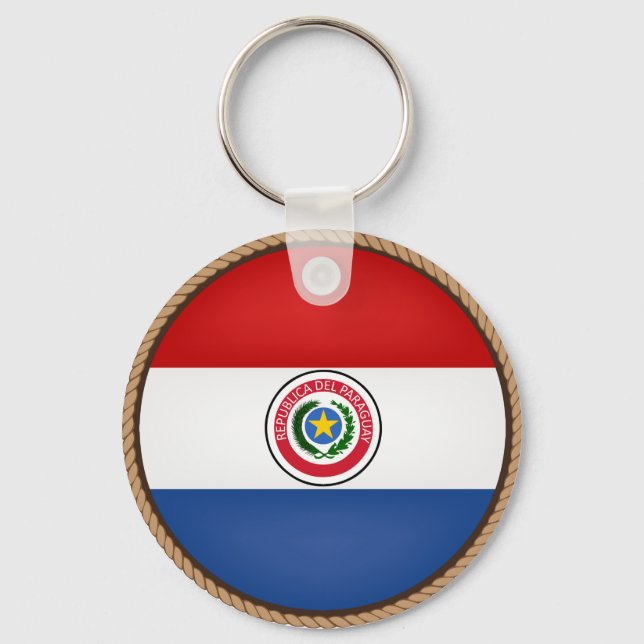 Chaveiro Legal selo de bandeira do Paraguai (Frente)