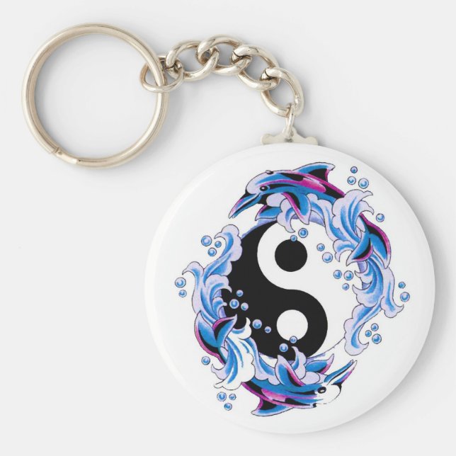 Chaveiro Legal símbolo de tatuagem de desenho animado Yin Y (Frente)