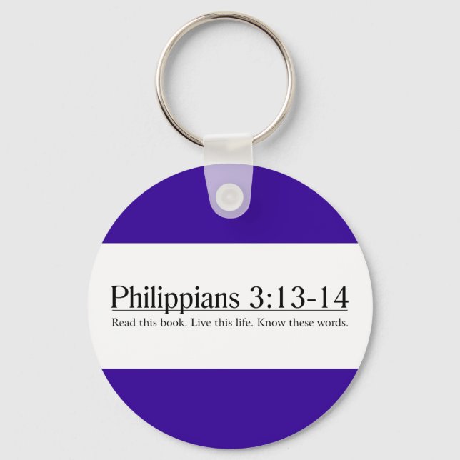 Chaveiro Leia a Bíblia Philippians 3:13-14 (Frente)