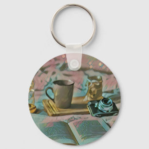 Chaveiro Leia Livros, Beba Café