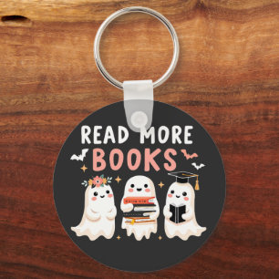 Chaveiro Leia mais livros Spooky Halloween Ghost Book Lover