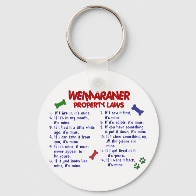 Chaveiro Leis de Propriedade WEIMARANER 2 (Frente)