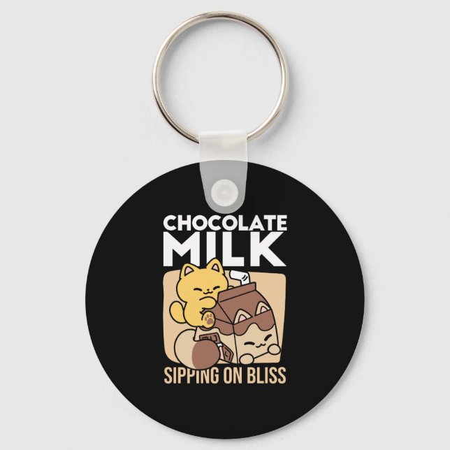 Chaveiro Leite de Chocolate Bebendo Felicidade – Comida de  (Frente)