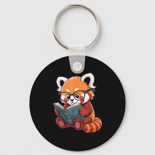 Chaveiro Leitura de livro panda vermelho leitor animal fofo