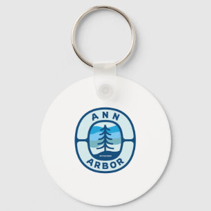 Chaveiro Lembrança da Floresta de Inverno Retro Ann Arbor M