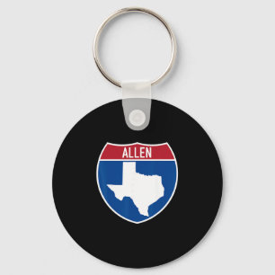 Chaveiro Lembrança de Férias da Allen Texas Tx Autoestrada