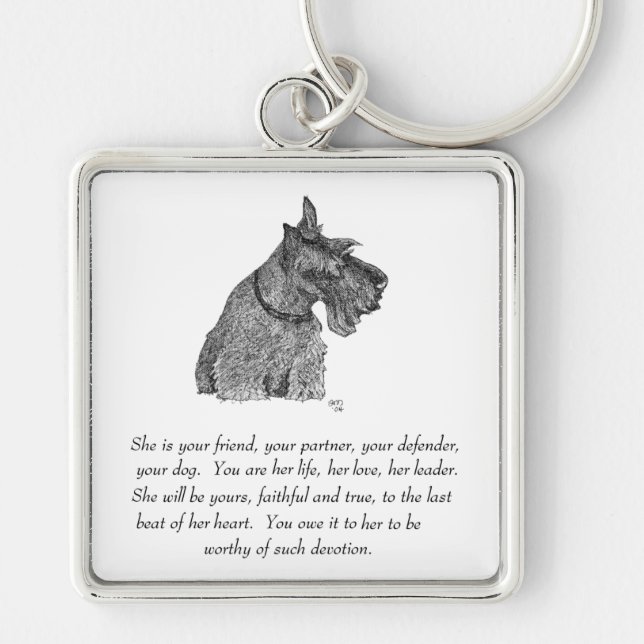 Chaveiro Lembranças do Scottish Terrier - FEMININO (Frente)