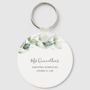 Chaveiro Lembrancinha de Quinze Anos Eucalipto Quinceanera