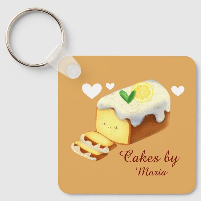 Chaveiro Lemon Loaf Cake Bread With Icing (Frente)