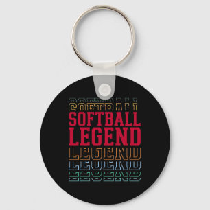 Chaveiro Lenda do Softbol Texto Engraçado em Camadas Jogado