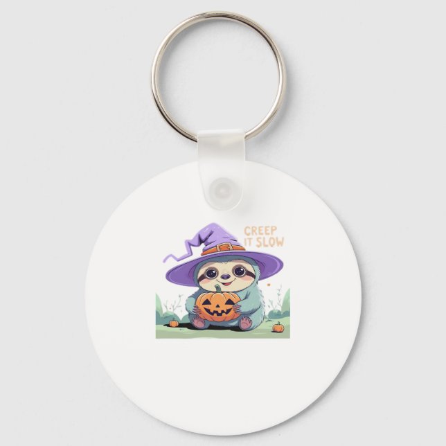 Chaveiro Lenta � Lento Sloth Halloween Engraçado (Frente)