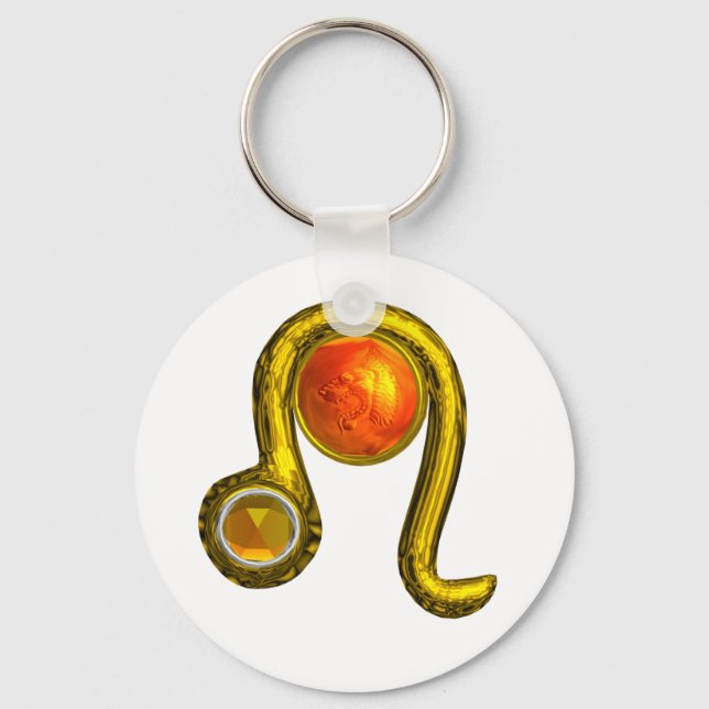 Chaveiro LEO DOURADO ZODIAC BIRTHDAY JUWEL Astrologia (Frente)