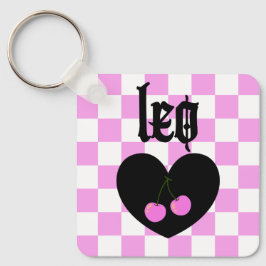Chaveiro Leo Gothic Aestético Checkered Cherry Design