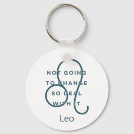 Chaveiro Leo Zodiac Sign Fun Quote Blue Text Birthday