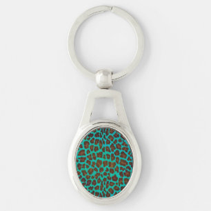Chaveiro Leopard Brown e Teal Impressão