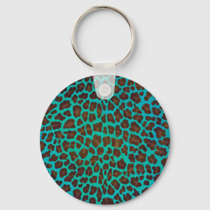 Chaveiro Leopard Brown e Teal Impressão