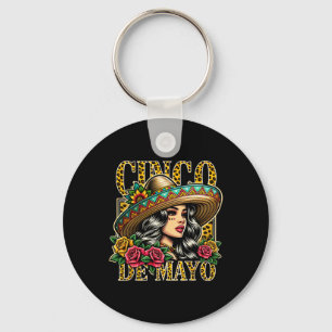 Chaveiro Leopard Cinco De Mayo Girl mexicana Fiesta 5 De Ma