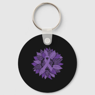 Chaveiro Leopard Girassol Roxo Fibromialgia de Fita Acertad