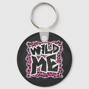 Chaveiro Leopard me Wild Black and Hot Pink Design