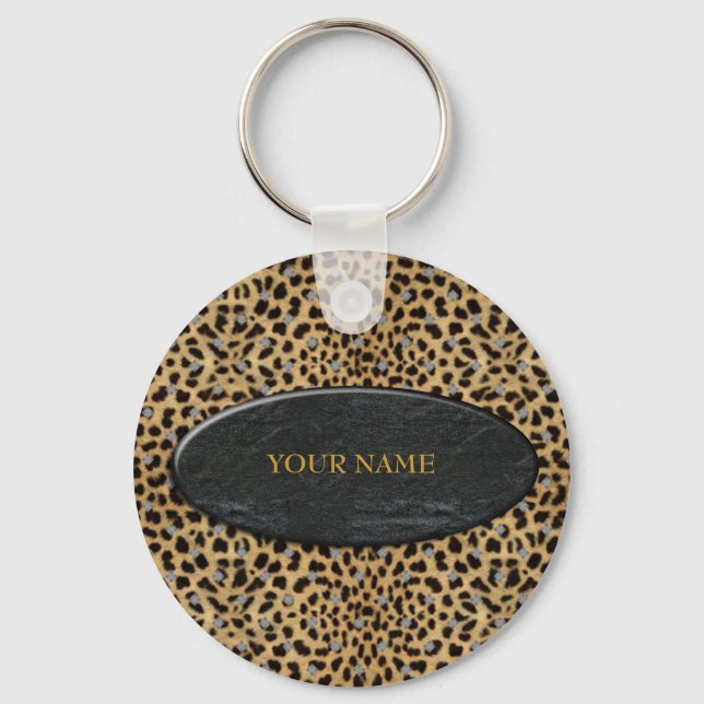 Chaveiro Leopard Stone Adicionar Seu Nome (Frente)
