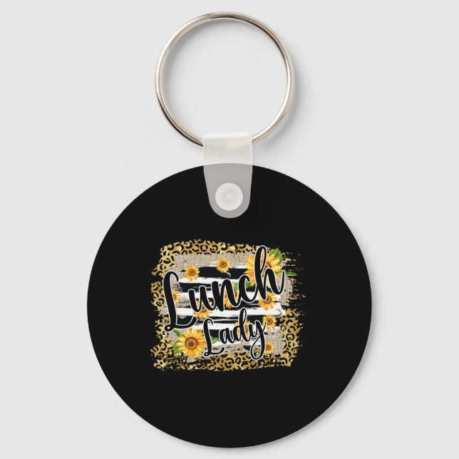 Chaveiro Leopard Sunflower Lunch Lady First Day Ck To Schoo (Frente)