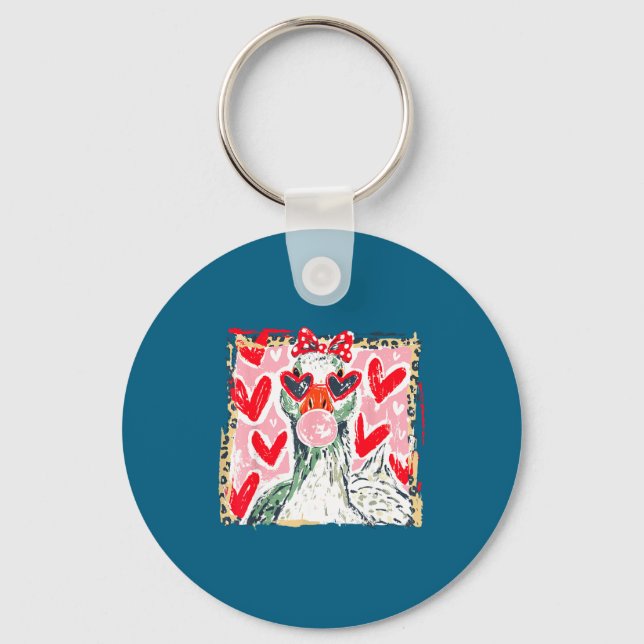 Chaveiro Leopard Valentine's Day Goose Cute Animal Couple M (Frente)