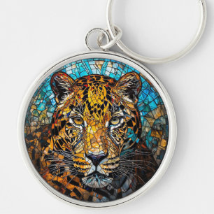 Chaveiro Leopardo com Tons Quentes e Frios