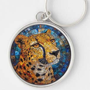 Chaveiro Leopardo em Cores Vibrantes