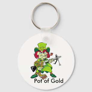 Chaveiro leprechaun, pote de ouro