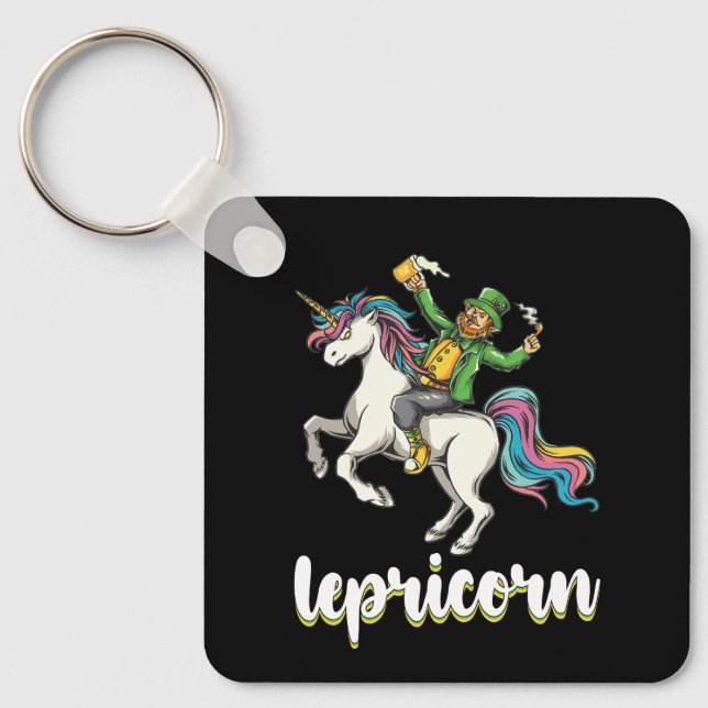 Chaveiro Lepricorn Leprechaun Dia de São Patrício Unicorn (Frente)