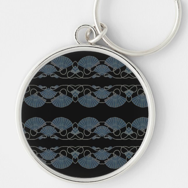 Chaveiro Leque Azul Elegante (Frente)