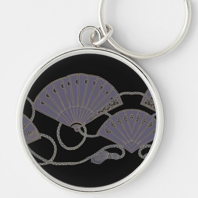 Chaveiro Leque Roxo Elegante (Frente)