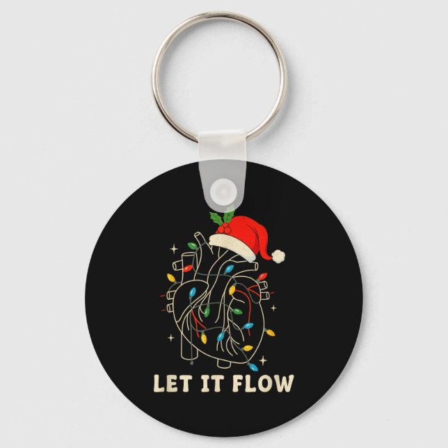 Chaveiro Let It Flow Funny Anatomical Heart Christmas, Medi (Frente)